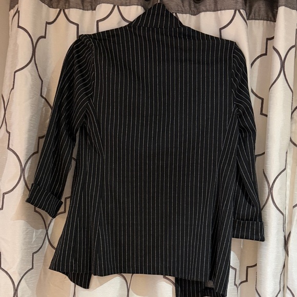 Black Striped Blazer with Gold Button - Picture 4 of 4